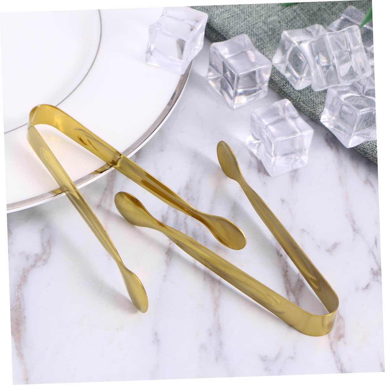 PRETYZOOM Practical Ice Clip Food Clip 6pcs Stainless Steel Tongs Simple Design for Cookie Dishwasher Safe