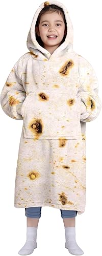 Miniatura 8 de Waitu Sudadera tipo manta, para regalar a hombre o mujer, de grueso vellón sherpa, para adulto, extragrande, con capucha, larga, con mangas y