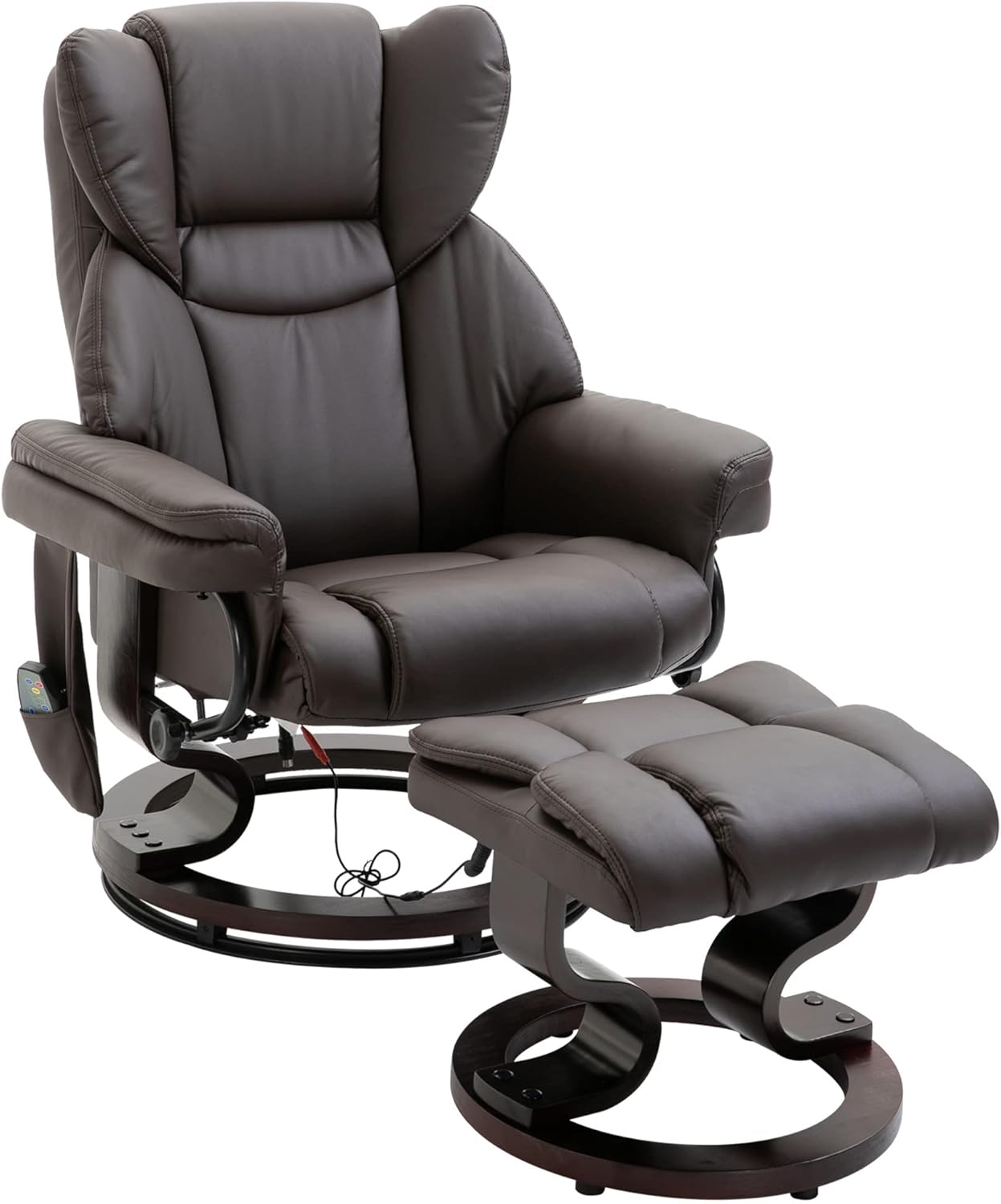 Massage Recliner Chair with Ottoman Footrest, 10 Vibration Points, 360