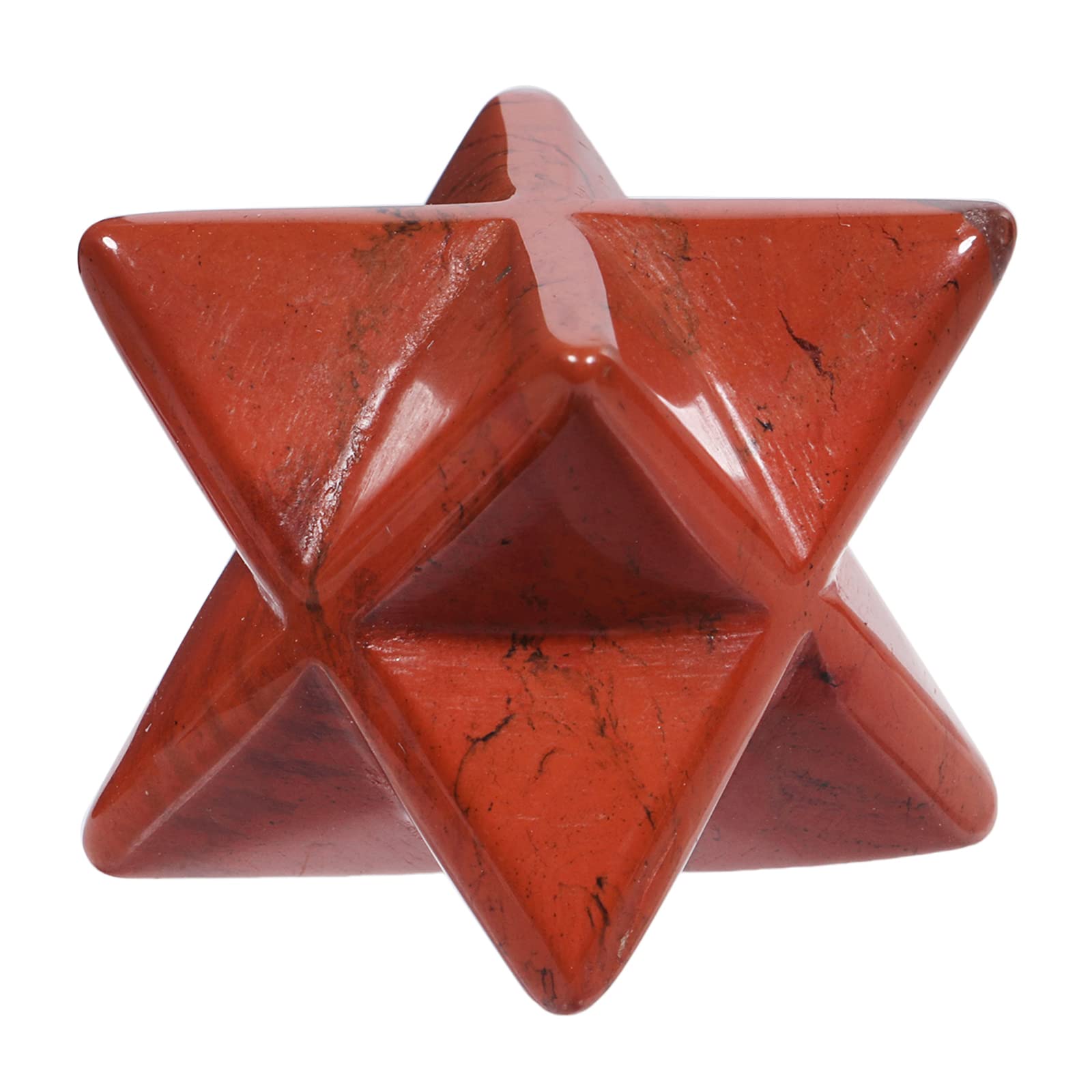 Diaspro rosso naturale Merkaba, protezione per la meditazione, generatore di energia, guarigione, Chakra, stella a sei punte, 1 pollice