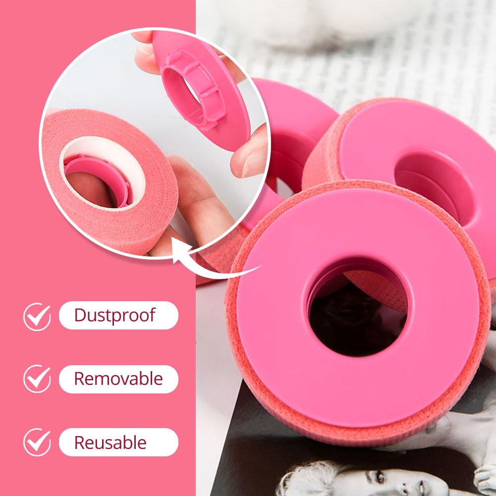 Lunamoon 4 Rolls Tape for Eyelash Extensions Eyelash Tape Eyelash Tape, Band-Pink*4 - Image 4