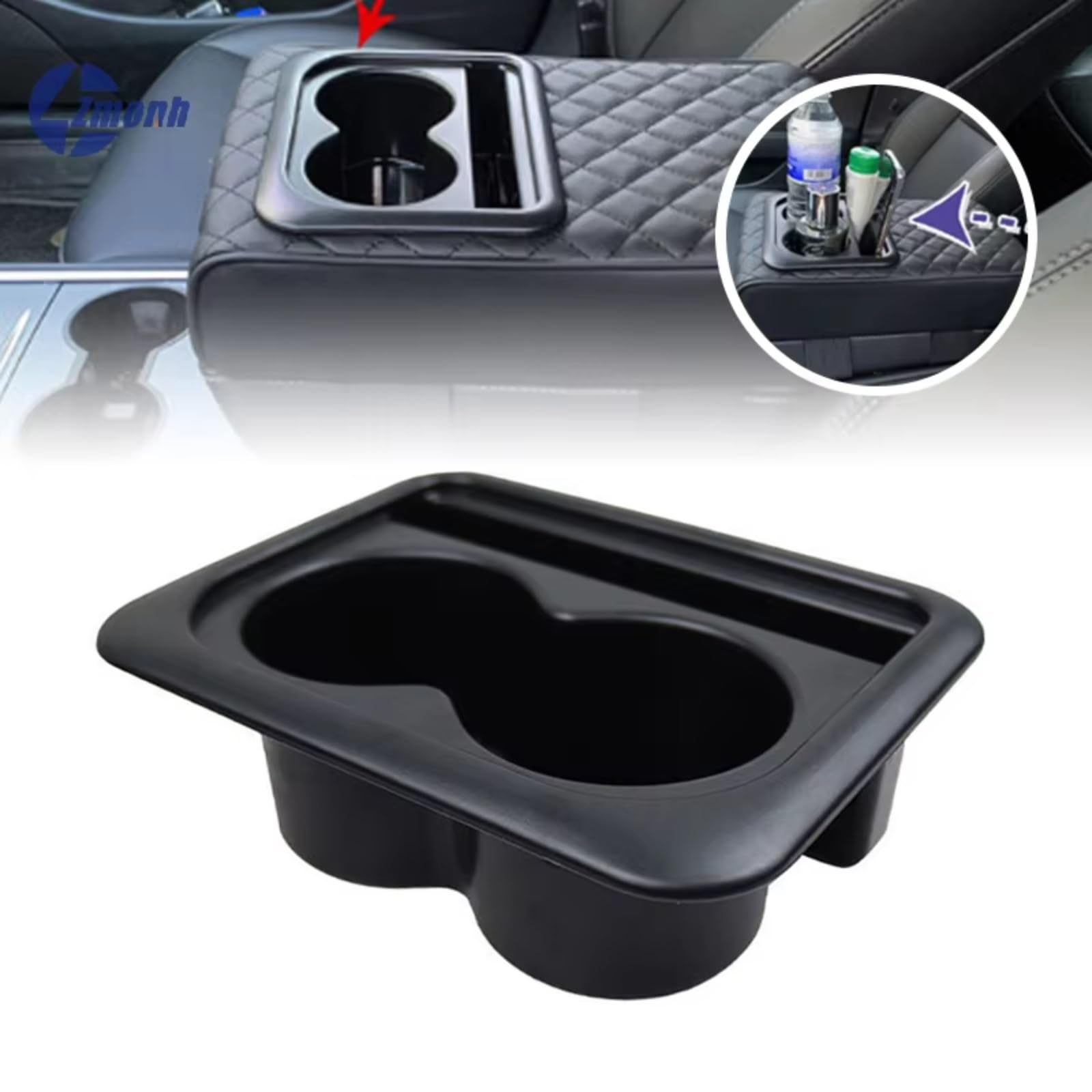 Soporte para Bebidas De Coche Portavasos Auto con Almacenamiento Teléfono