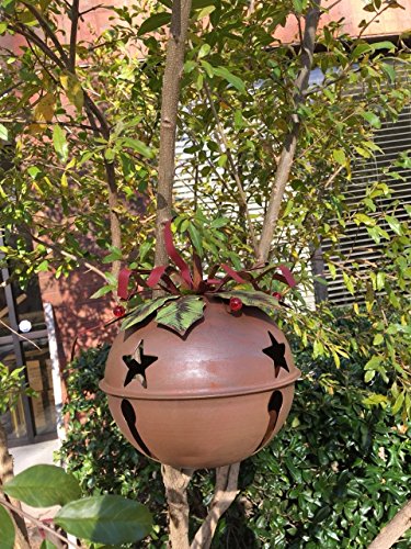 Rustic Metal Jingle Bell Decoration 6.5" H, Rustic Cut-Outs Star Metal Xmas Decorative Jingel Bell Ornament ,Metal Ribbon Rustic Jingle Bell Christmas Tree Sled Tabletop Decoration (Small) #TOP6