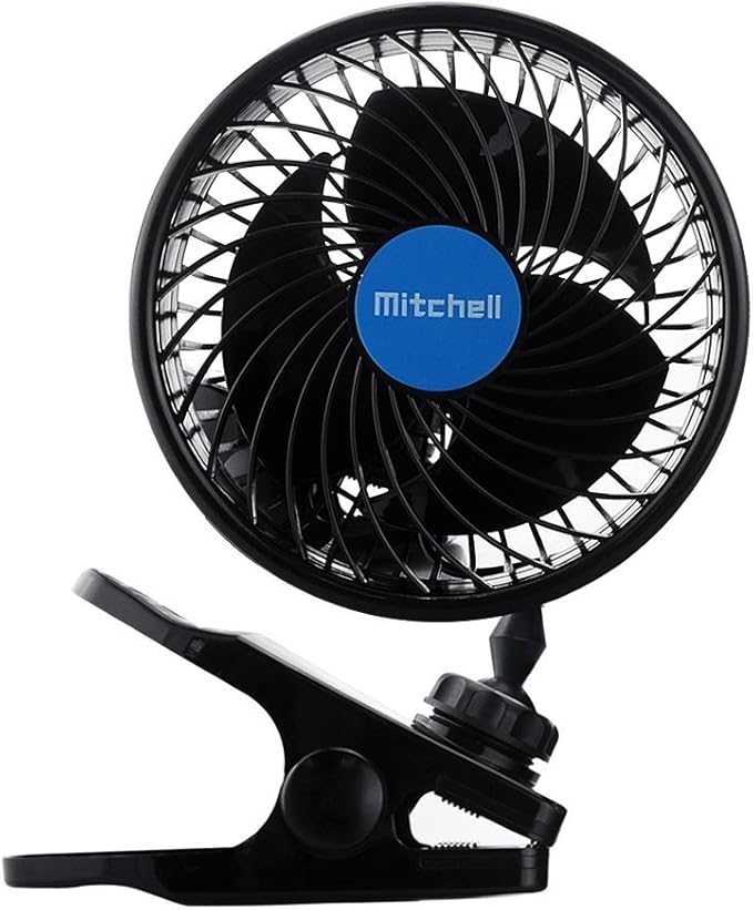 Jhua 12V 6 inch Car Fan Auto Car Clip Fans Vehicle Cooling Fan Car Powerful Quiet Stepless Speed
