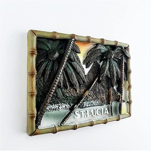 Miniatura 3 de Pitons StLucia - Imán para refrigerador recuerdo de viaje decoración de refrigerador calcomanía magnética 3D pintada a mano