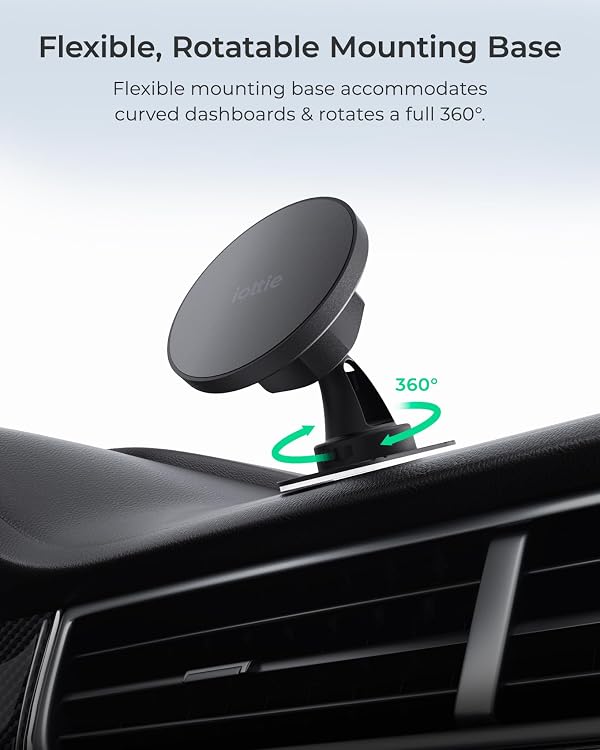 iOttie iTap 3 Magnetic Flush Mount Car Mount Phone Holder with Magnetic Ring Adapter. Compatible with iPhone, Samsung Galaxy, Google Pixel, Huawei, LG, and All Qi Compatible Smartphones by iOttie - Used condition - Image 3