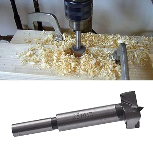 Miniatura 3 de BestAlice Juego de 5 brocas Forstner, 15, 20, 25, 30, 1.378 in, juego de brocas para carpintería, juego de brocas de ala plana, broca de acero de