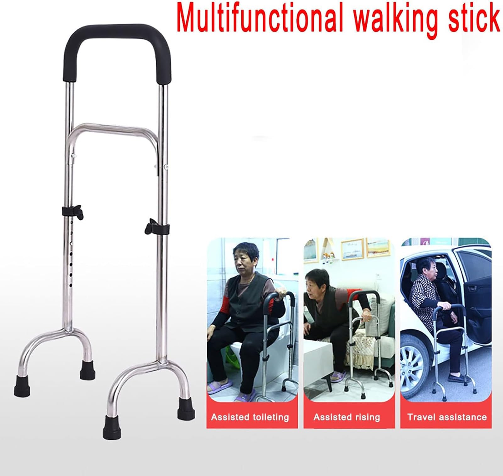 Ausili Per La Mobilità Anziani Disabili, 7 Livelli Di Altezza Regolabile, Bastone Da Letto Stand Assist, Sponde Letto Per Anziani In Piedi Per Carichi Pesanti, Materiale Durevole, Forte Carico
