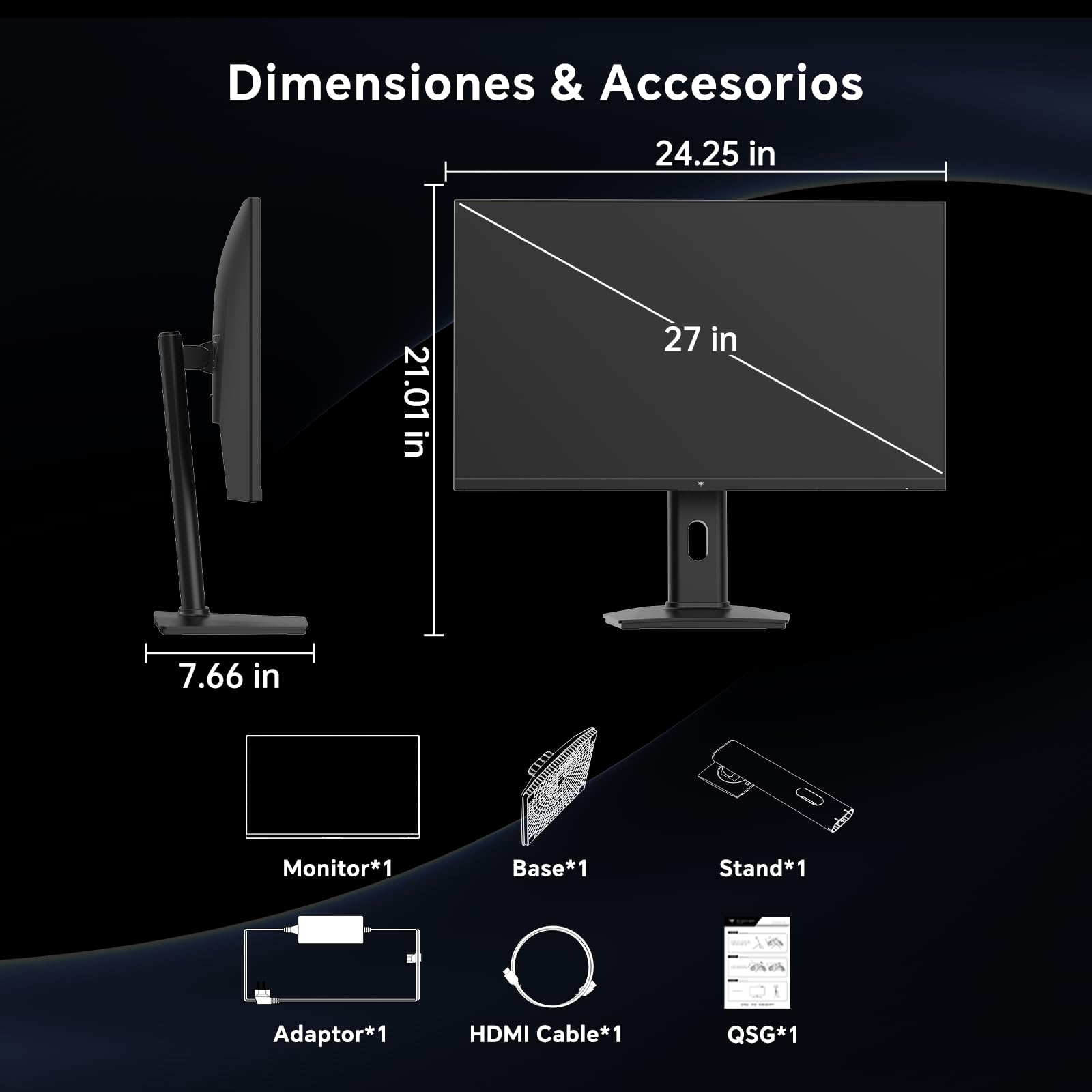 KTC Monitor Gaming 240Hz 27 Pulgadas | FHD@240Hz | Soporte Ajustable | Panel IPS rápido | 1ms (MPRT) | Brillo de 350 CD/㎡, HDR | Adaptive Sync | 97% DCI-P3, 99% sRGB, ΔE＜2 | H27F7