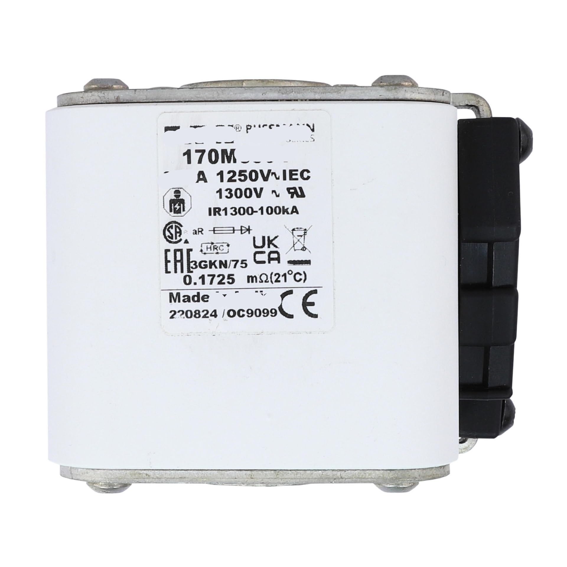 Fusible 170M6589 de cubo europeo con instalación de extremo para circuitos