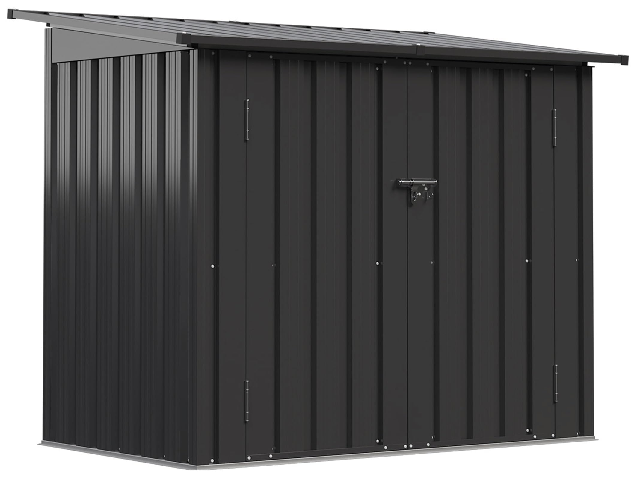 Aoxun Outdoor Storage Cabinet 35 Cu.Ft Metal Storage Shed with Floor | 51.4”x30.3” All-Weather Outdoor Storage Box with Hydraulic Lid, Lockable Doors for Patio Garden Garage Black
