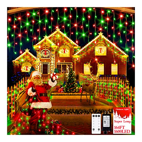 1600 LED 164FT Christmas Outdoor Lights Plug in 8 Modes with Timer