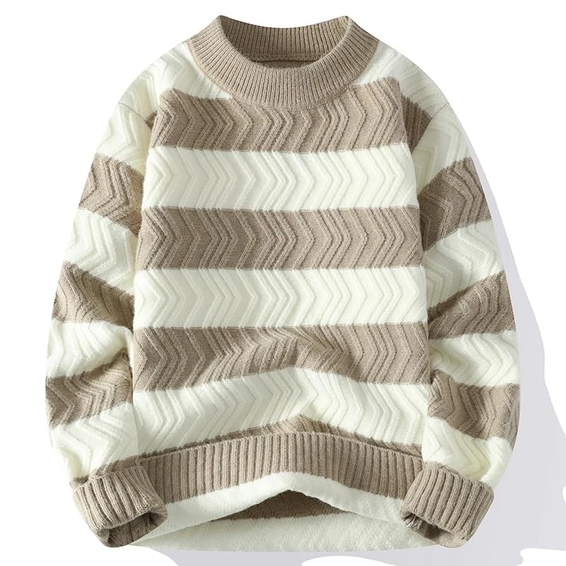 Men Sweaters Winter Thicken Warm Sweater Men Striped Sweaters Autumn Men's Wool Pullovers3