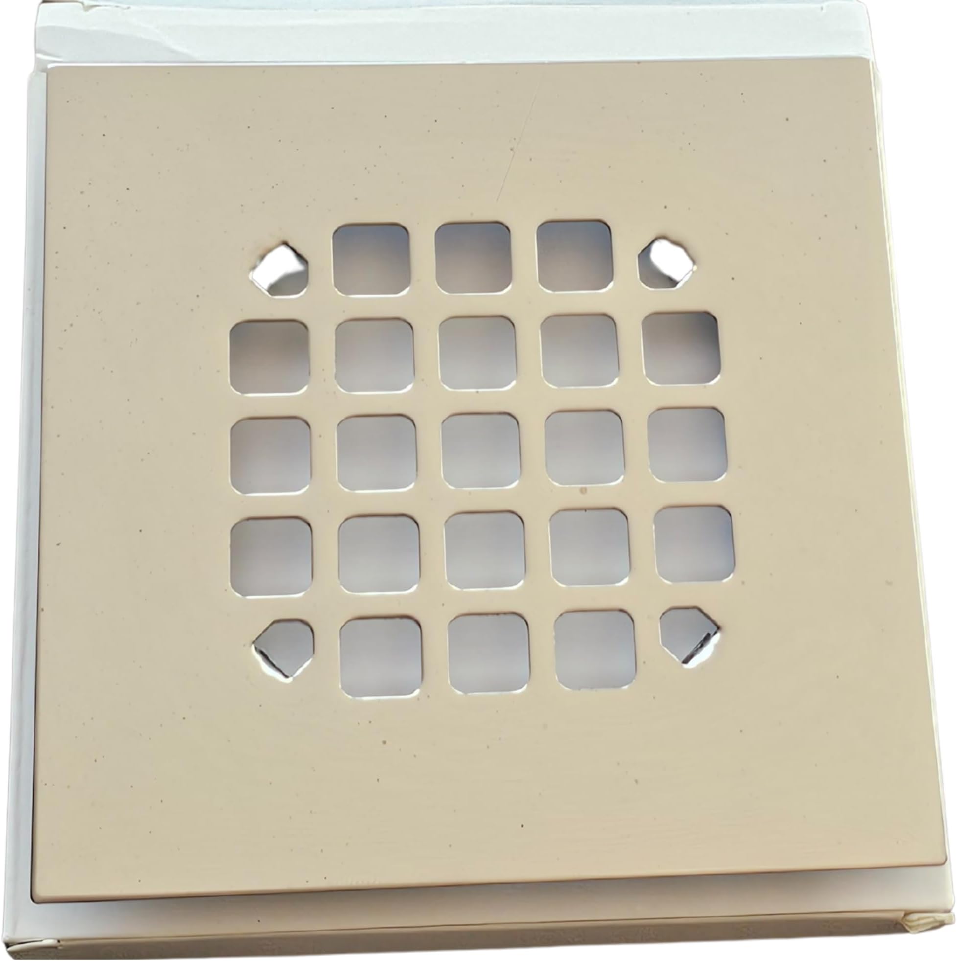 4-1/4” Square Snap-in Chrome Shower Drain - Stainless Steel Replacement - 4.25 inch Durable Floor Cover -Snap-in Prongs - Easy Installation Universal Grate Strainer