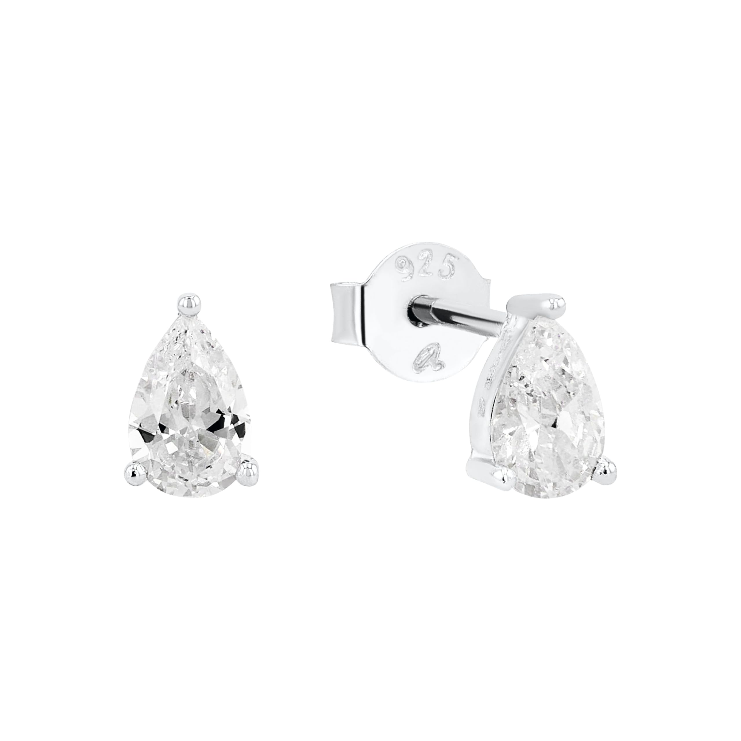 Amor stud earrings 925 Sterling silver women's earrings, with synthetic zirconia, 0.6 cm, white, comes in jewelry gift box, 2039272