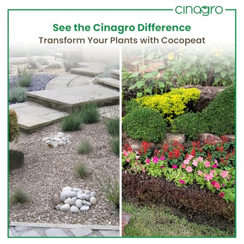 Image of Cinagro Cocopeat (5 kgs Block, Expand up to 75 litres or 15 Kgs Cocopeat Powder), Natural Coconut Coir Fibres, Organic Fertilizer for Home Gardening, Potted Plants