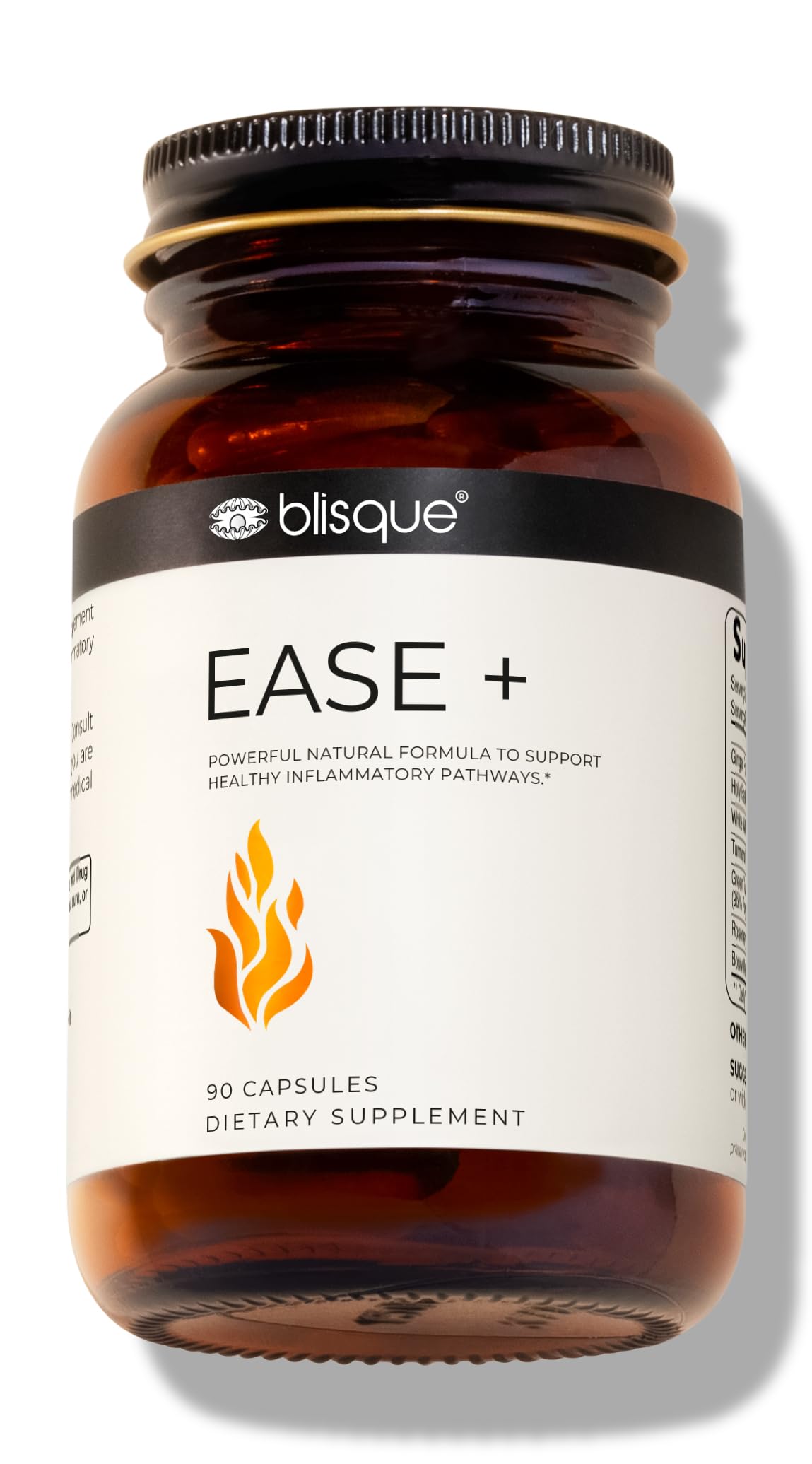 Blisque – Natural Inflammation Health Supplement Complex for Healthy Inflammatory Response | Doctor-Approved | with Turmeric Curcumin, Ginger Root, and Boswellia | 90 Capsules | Vegan and Non-GMO