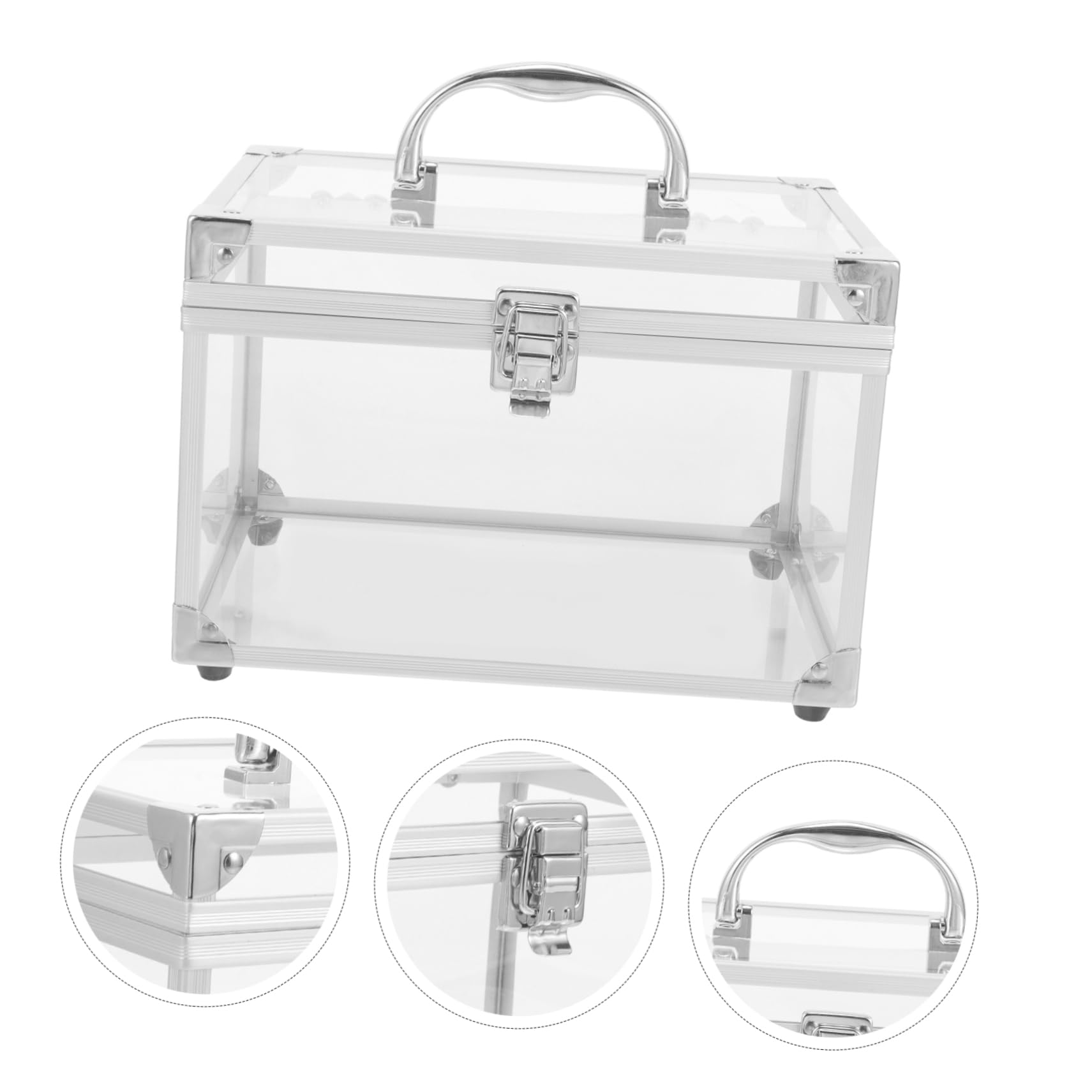 SHINEOFI Scatola Porta CD e Dvd in Acrilico Trasparente Argento, Organizer Portatile con Manico per Facile Identificazione e Grande Capacità, Custodia per Dischi e Album