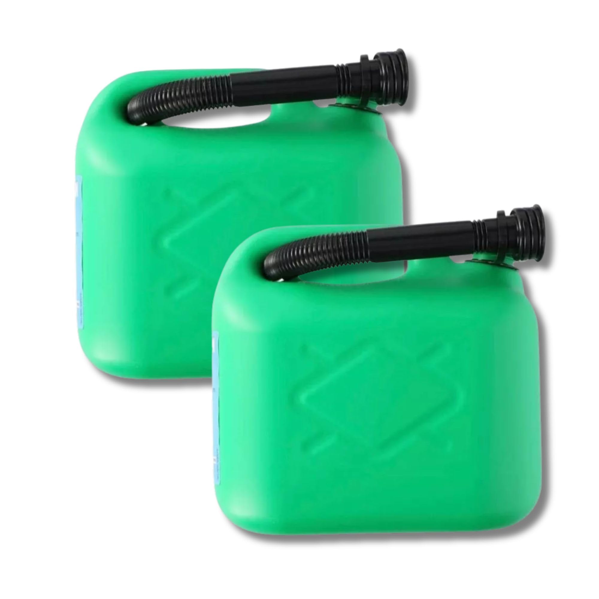 2 x 5L Jerry Can for Petrol Diesel Fuel with Spout, Emergency Backup Fuel Storage for Cars, Motorcycles, Vans – Compact 5L Fuel Can, Petrol Can Spout for Easy Refuelling (Pack of 2)