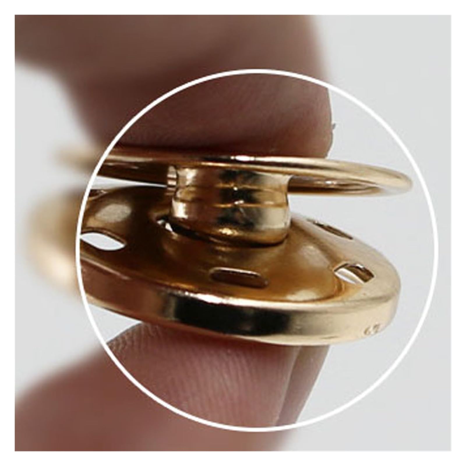 Packung mit 100 Sets Metall-Druckknöpfen for Nähen von Lederhandwerk, Kleidung, Taschen, Druckknöpfen (Size : 19mm Gold)