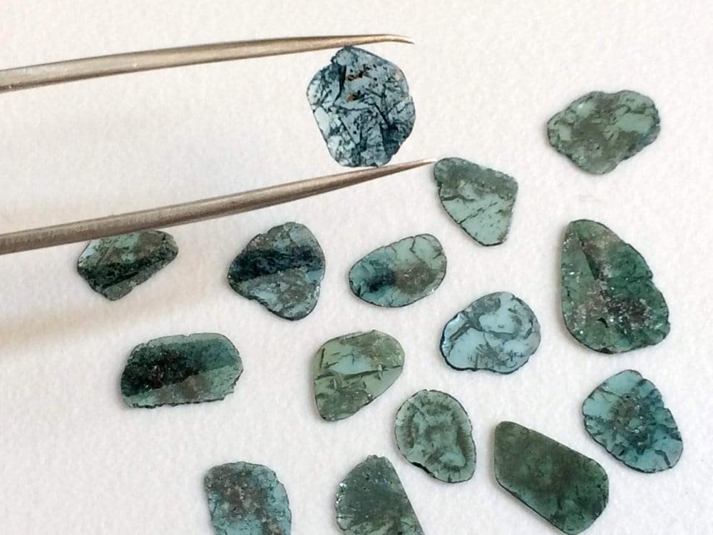 Plasterki niebieskiego diamentu 9-11 mm, plastry fasetowanego niebieskiego diamentu, piękne plastry niebieskiego diamentu Polki na biżuterię (opcje od 1 szt. do 2 szt.) - PPD129, ok. 9-11 MM, 2 szt.