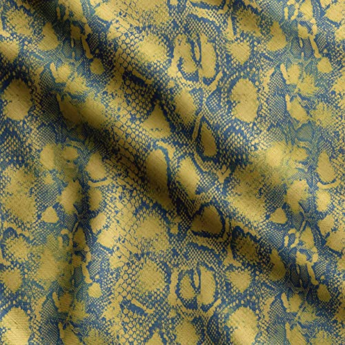 Soimoi Estampado De Piel Animal, Tejido De Poli Tafetán, Tejido De Costura Decorativo Cortado A Medida De 56 Pulgadas De Ancho, Tejido Decorativo Para Tapicería Exterior, Amarillo Cover