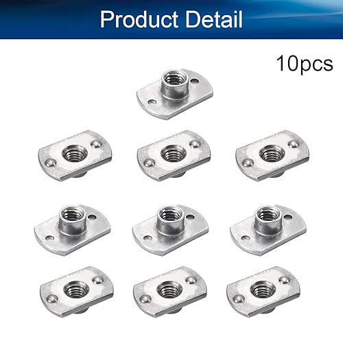 Miniatura 4 de Bettomshin 10 tuercas de soldadura, tuerca de soldadura métrica en forma de T M6 x 0.039 in, base de lengüeta, tornillo de máquina de acero al