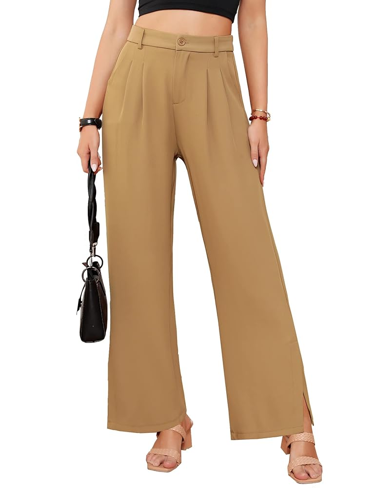 SIFLIF Women's Palazzo Pants，(Petite Regular Plus Sizes