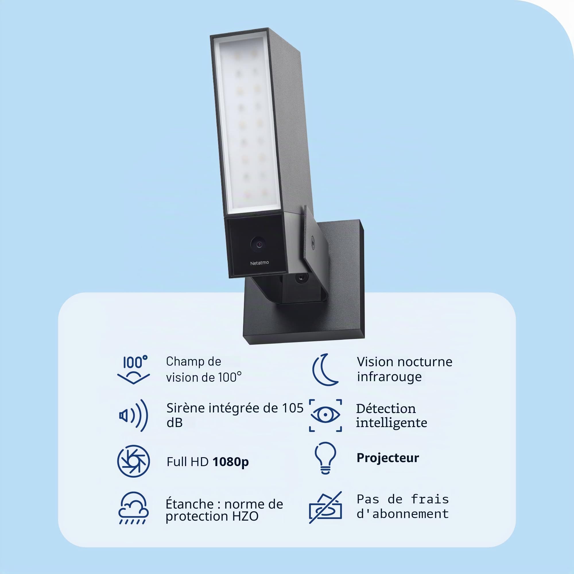 Netatmo Presence Outdoor Caméra de sécurité extérieure avec détection Personnes, Voiture et Animaux, Noir Intense 1080p NOC01-EU