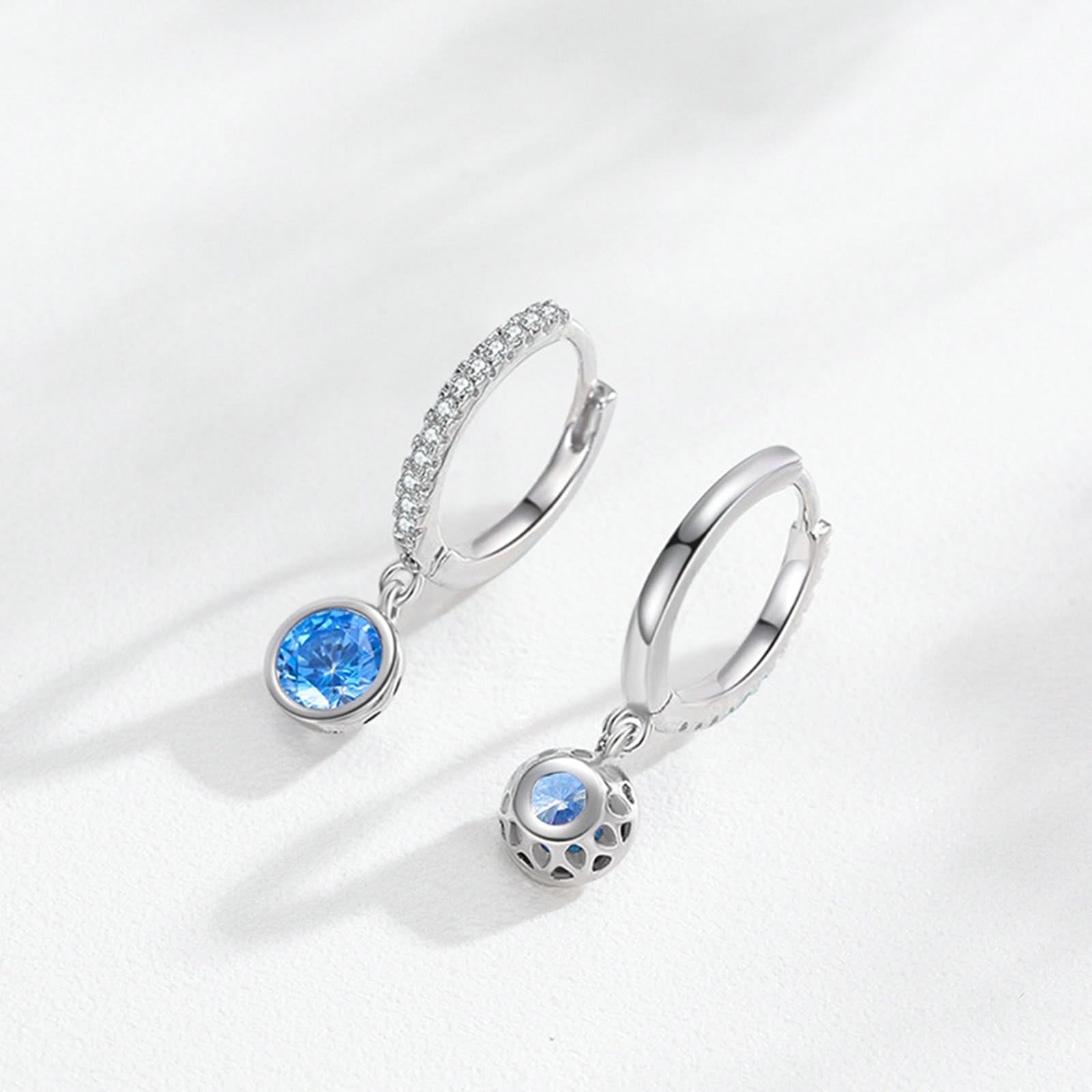 Echt 18 Karat Gelbgold Au750 Ohrringe mit Blau Topas, Unendlichkeit Form