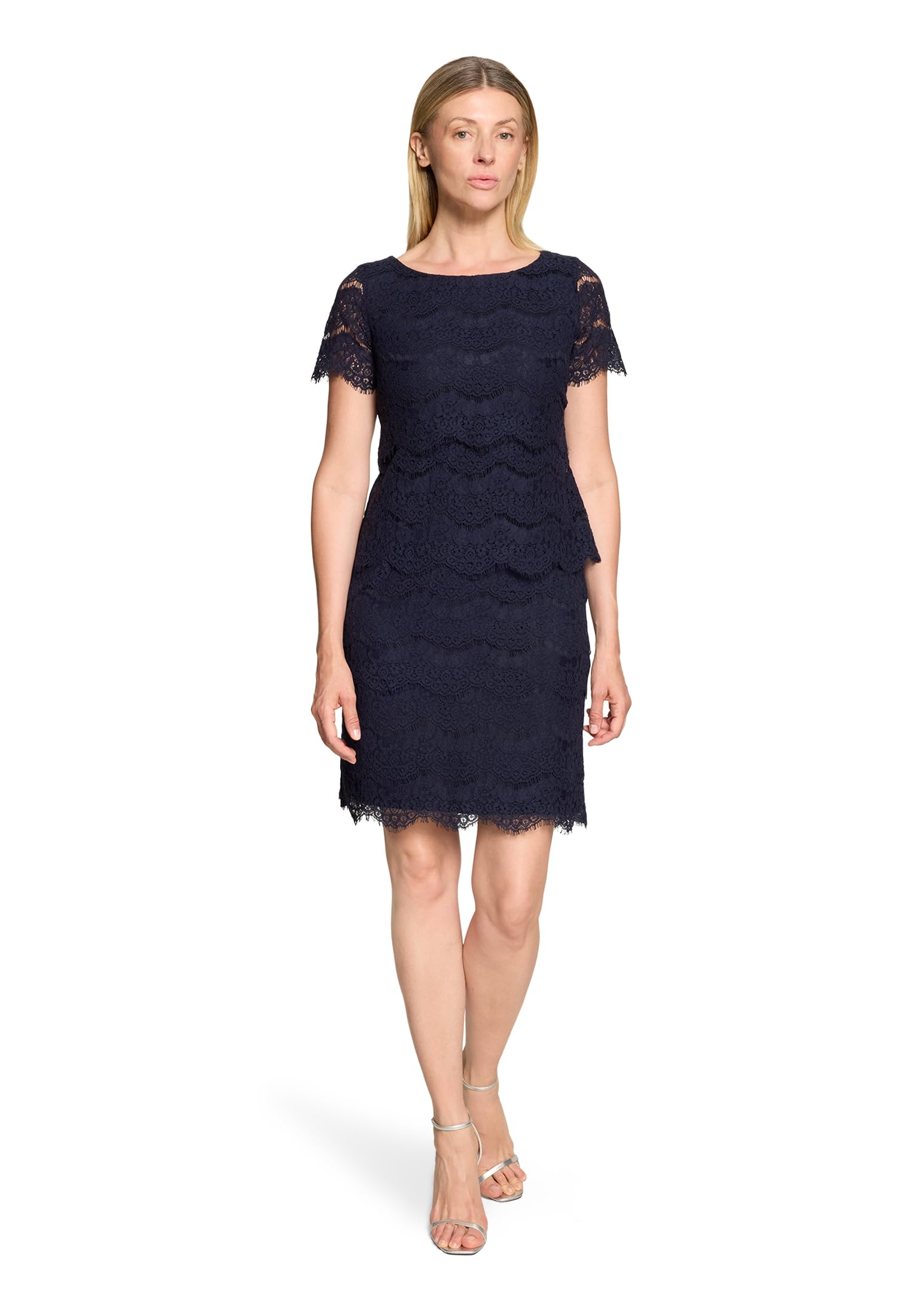 Vera Mont Damen Spitzenkleid Kurzarm