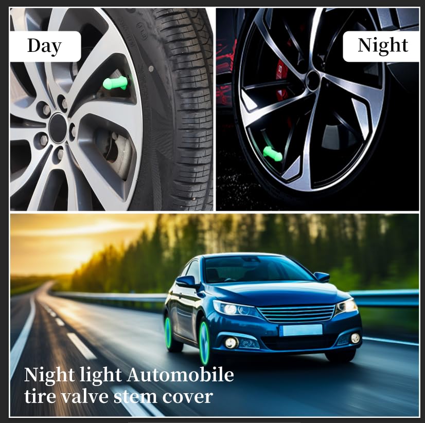 Penis Valve Stem Covers,Pencil Tire Valve Stem Caps,Funny Valve Stem Covers,Suitable for Cars,Trucks,Bike,Motor,Pranks for Adults Gifts for Friends&Coworkers(4PCSGreen)
