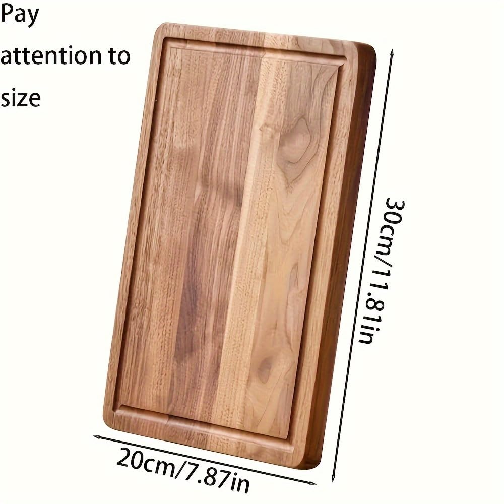 Lot de 6 planches à découper en bois pour cuisine, bloc de boucher, planche à charcuterie au fromage, avec poignées latérales et rainures pour jus, 20,1 x 30 cm