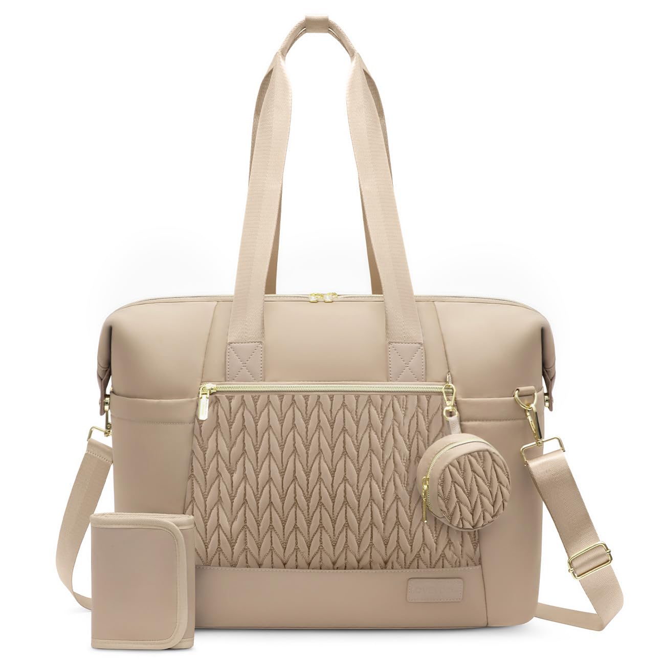 LOVEVOOK Diaper Bag Tote, Large Baby Diaper Bag Waterproof Travel Diaper Tote with Changing Pad