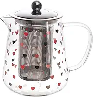 LYOR - Chaleira de Vidro Borossilicato com Filtro de Aço Inox Love 750ml