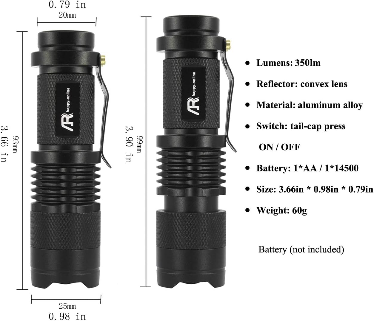 AR happy online AR 100 Flashlight Image