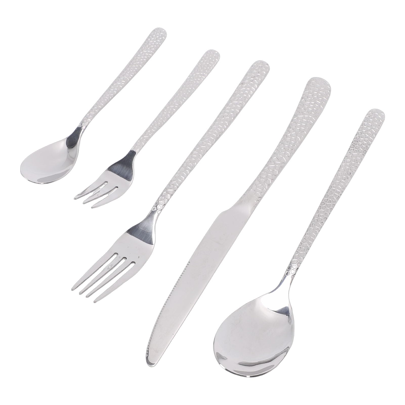 Set di posate in acciaio inox, stoviglie eleganti per 4 persone, in ristorante o a casa, 20 pezzi (argento)