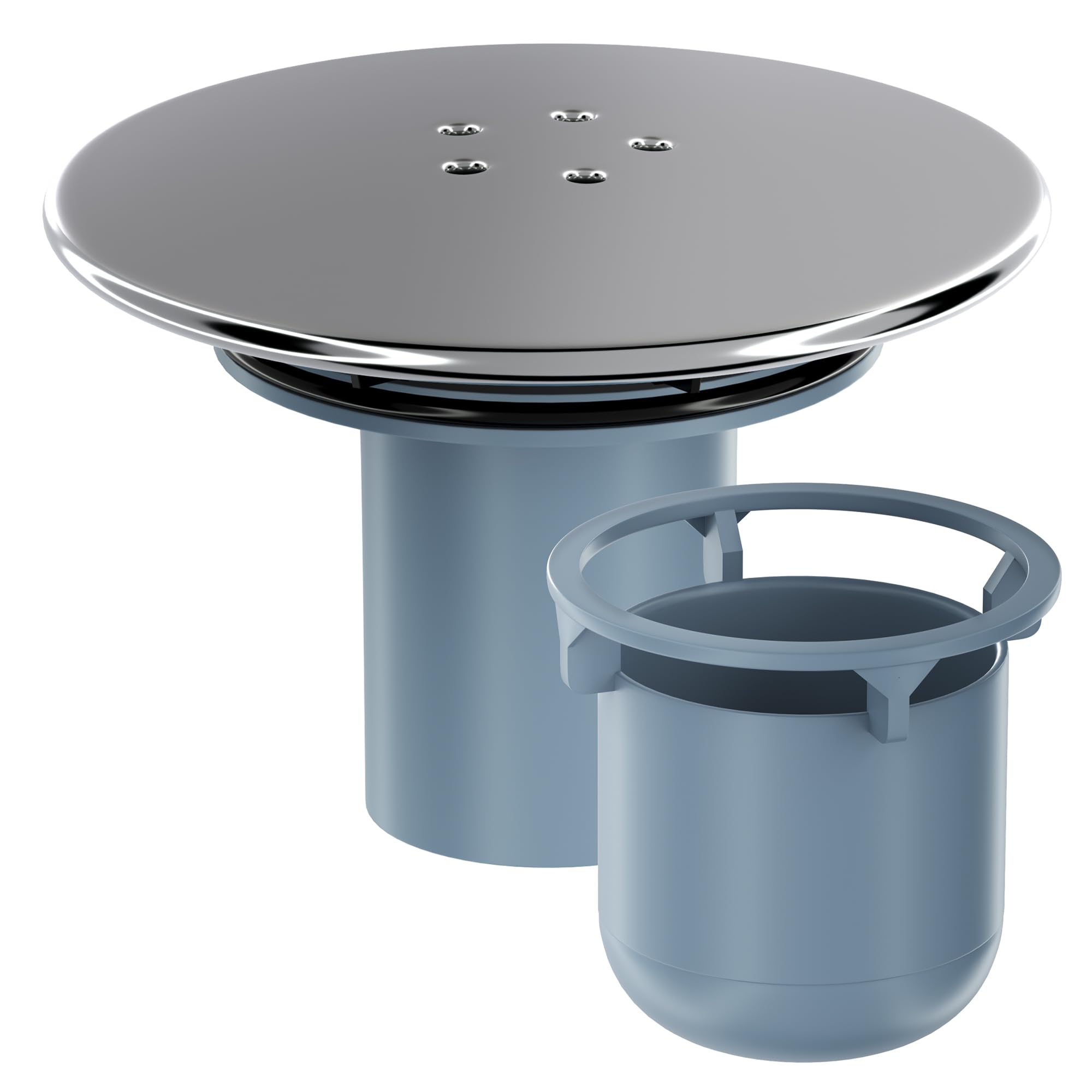 HNNHOME Shower Drain Cover Replacement, Chrome Shower Trap Cover, Removable Top Fitting Cap Parts, 90mm/115mm Shower Plughole Cover, Fast Flow Shower Tray Waste (Blue)