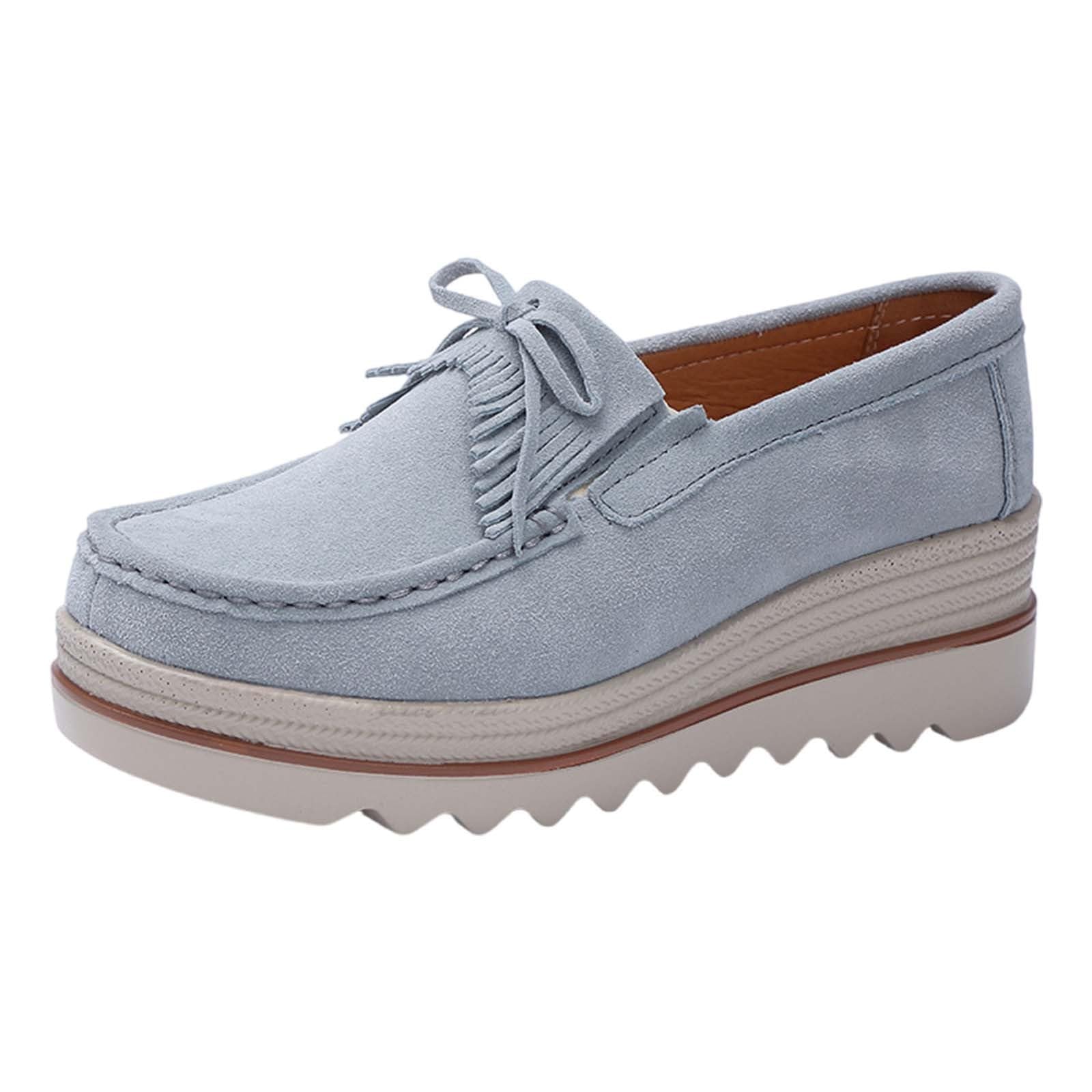 Generisch Mocasines de mujer elegantes con plataforma cómoda y mocasines de ante