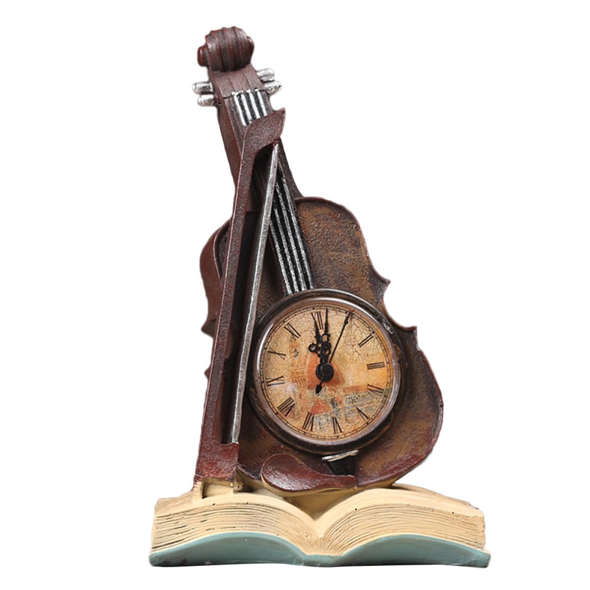 Reloj Decorativo de Mesa Violín Rojo Ideales para Bares y Tiendas Musicales