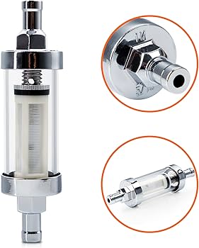 Rynplex Kraftstofffilter 5/16 Universal - Chrom Glas Inline Filter