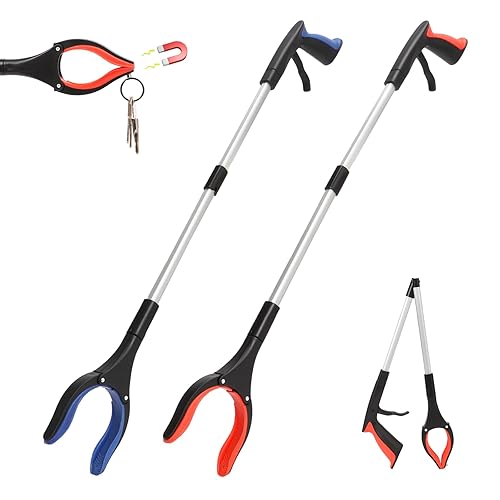 2 Pack Grabber Reacher Tool, Foldable Pickup Tool with 90°