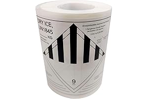 UN1845 Dry Ice Shipping Labels - 250 Pcs - 9 Hazard Class