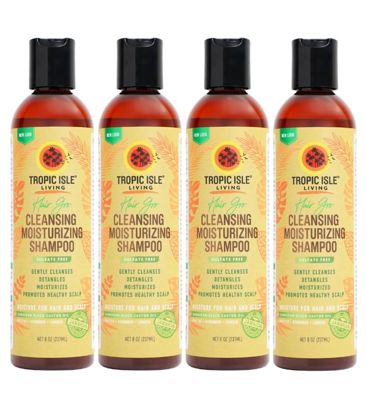 Aloe Vera Shampoo – 4x HAIR GRO Cleansing Moisturizing Shampoo 8oz Bundle – Hydrating Hair and Scalp Cleanser with Jamaican Black Castor Oil and Plant-Based Boosters – Gift Set (4 Items)