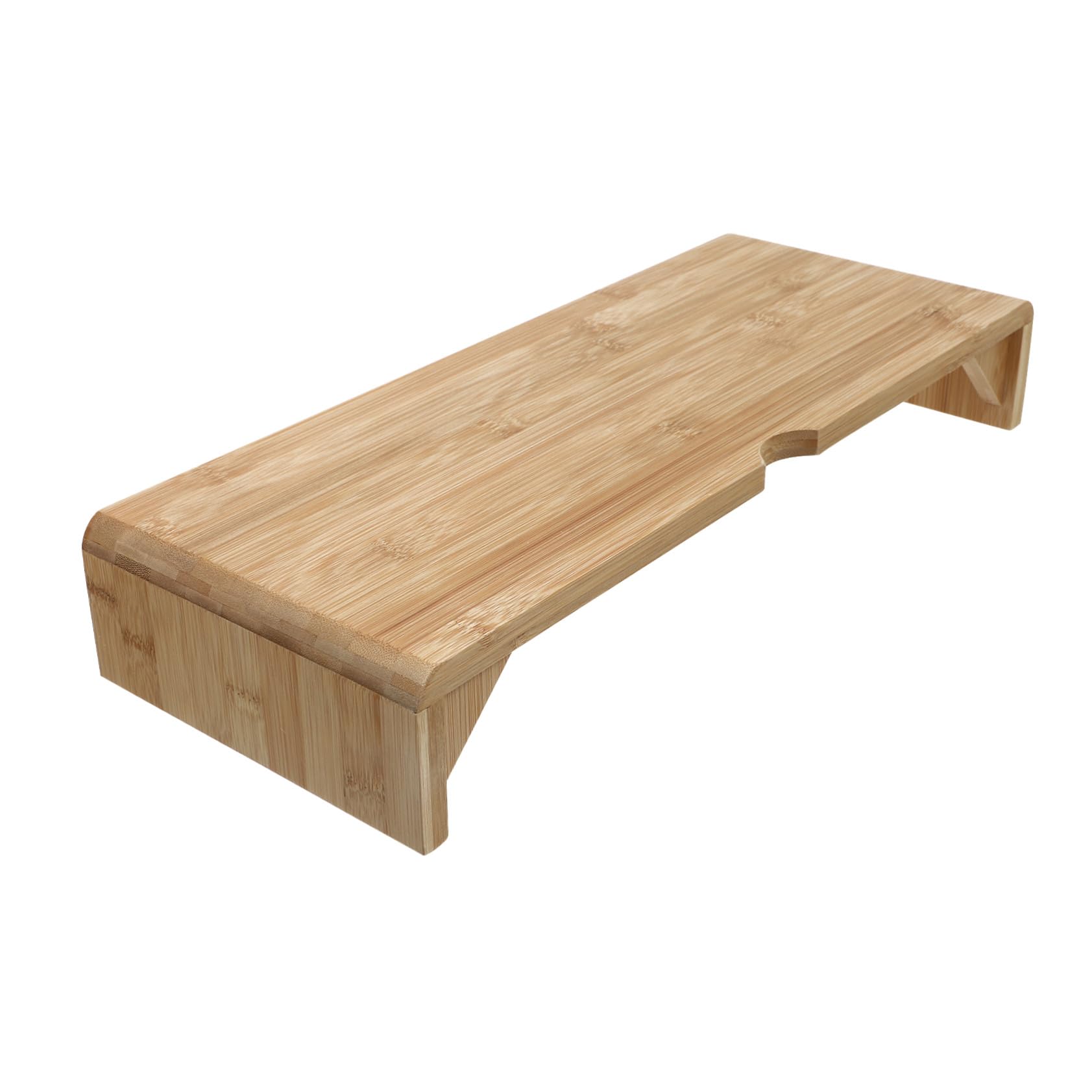 Support écran PC en bambou avec étagère de rangement gain de place pour bureau et école