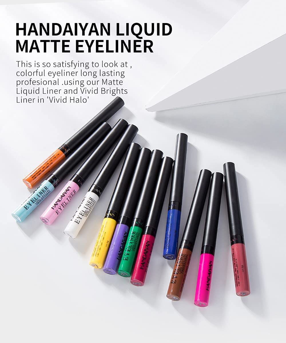 BestLand Liquid Glitter Eyeshadow & Liquid Matte Eyeliner Set Rainbow Colorful Neon Eyeliner Pencil Pigmented Waterproof Smudgeproof Long Lasting Gel Eye Liner Makeup Gift Kit for Women