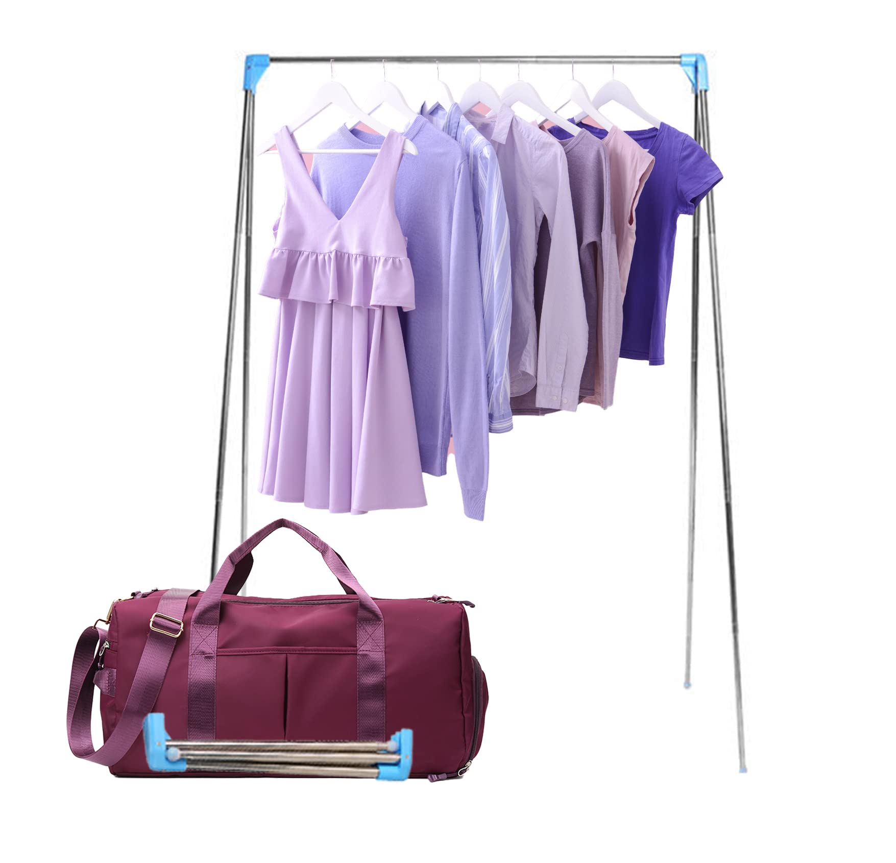 Sports Gym Bag Dance Bag Carry On Weekender Bag for Girls Teen Women, Waterproof Travel Duffle bag with Wet Pocket and Shoe Compartment (Bag + Enhanced Garment Rack, JazzberryJam)