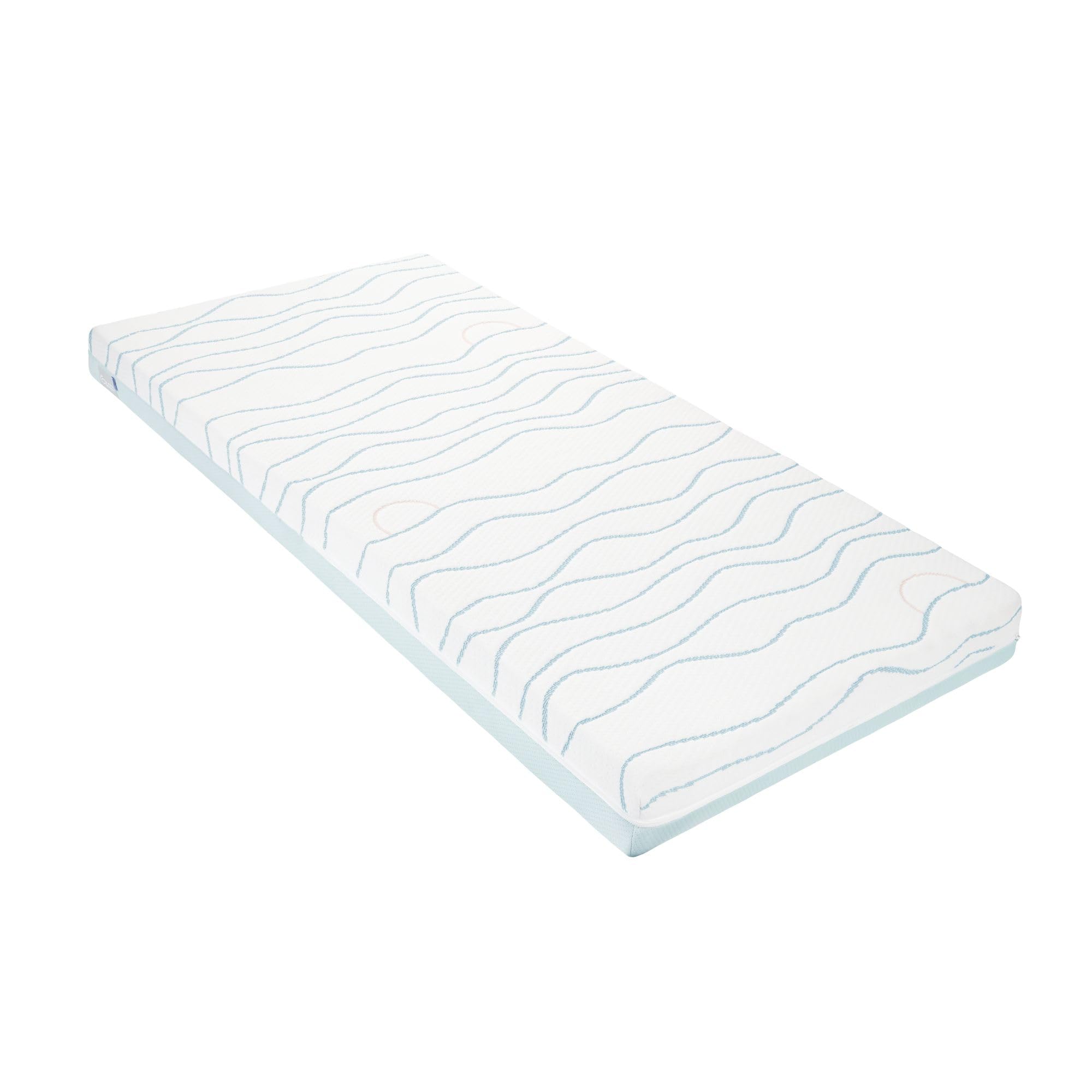 Babymoov Colchón de bebé Cosy’Lite ergonómico 60x120cm -Confort y sujeción óptima para la Columna Vertebral y una Cabeza Redondeada -Espuma de Alta Densidad 10 m -Fabricado en Portugal -Desenfundable