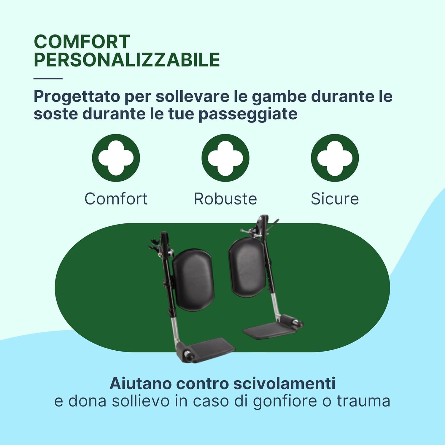 Poggiapiedi per Sedia a Rotelle, Pedane Elevabili, 2 Pezzi