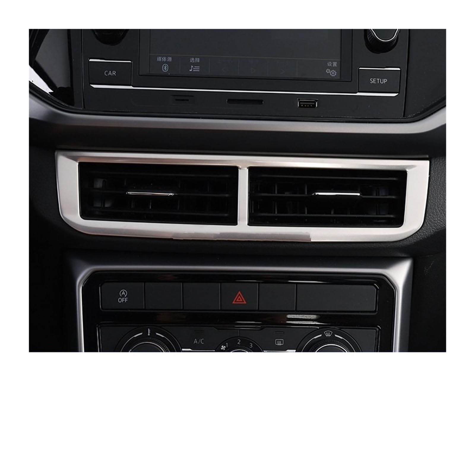 for VW for T-Cross for Tcross 2019 2020 2021 2022 Car Console Air Vent Outlet Trim Stickers Garnish Cover Styling Car Trim Interior(Silver Matte)